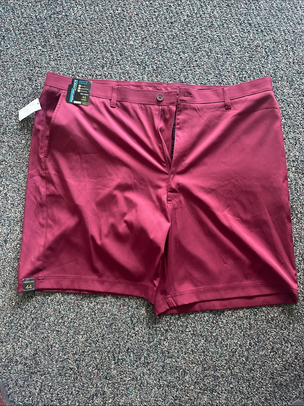 Roundtree & Yorke Men's Flat Front Shorts - Burgundy